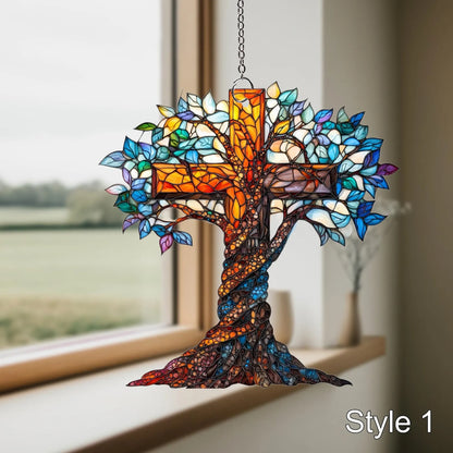 Cross Window Hanging Acrylic, Christian Acrylic Window Hanging