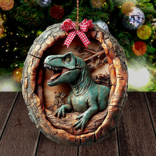 Cute Dinosaur Wood Ornament