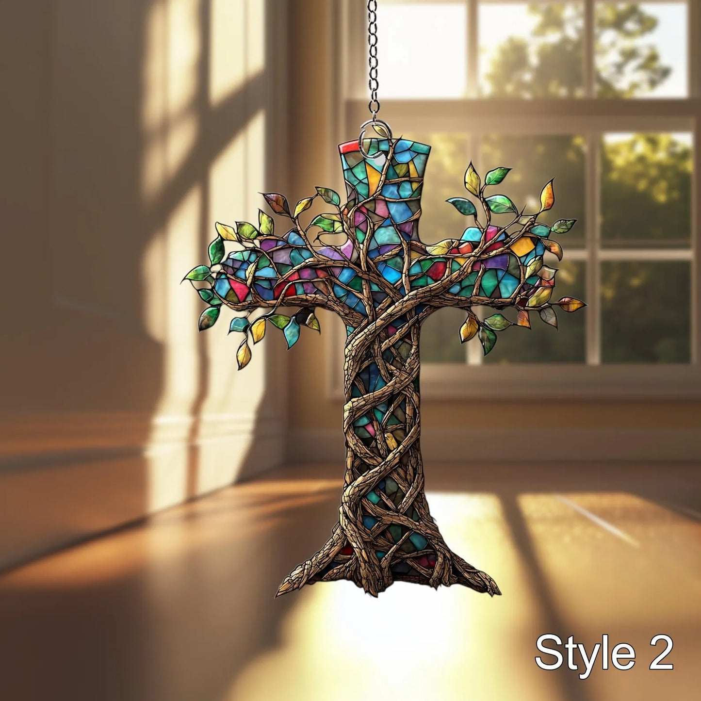 Cross Window Hanging Acrylic, Christian Acrylic Window Hanging