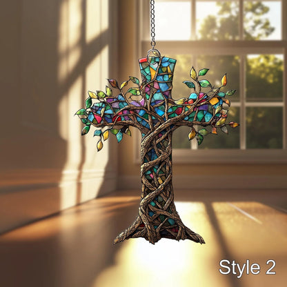 Cross Window Hanging Acrylic, Christian Acrylic Window Hanging