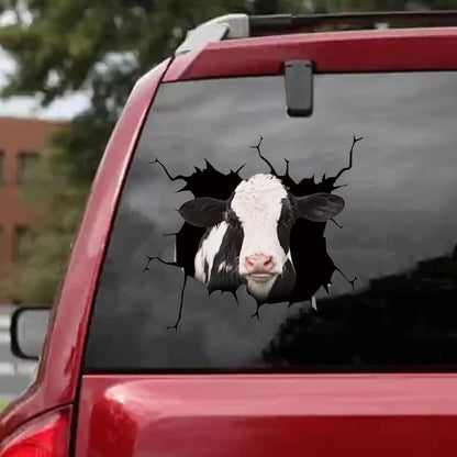 Dairy cow crack sticker cattle lover, Cows Decal