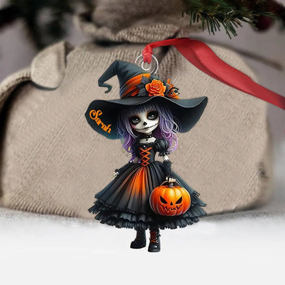Little Witch Personalized Witch Custom Shaped Ornament