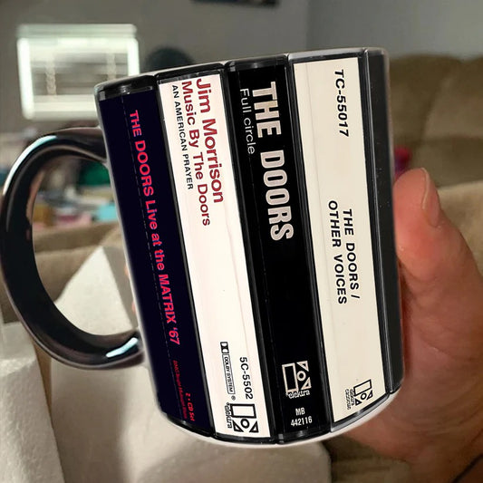 The Doors Albums Cassette Collection Retro Accent Mug