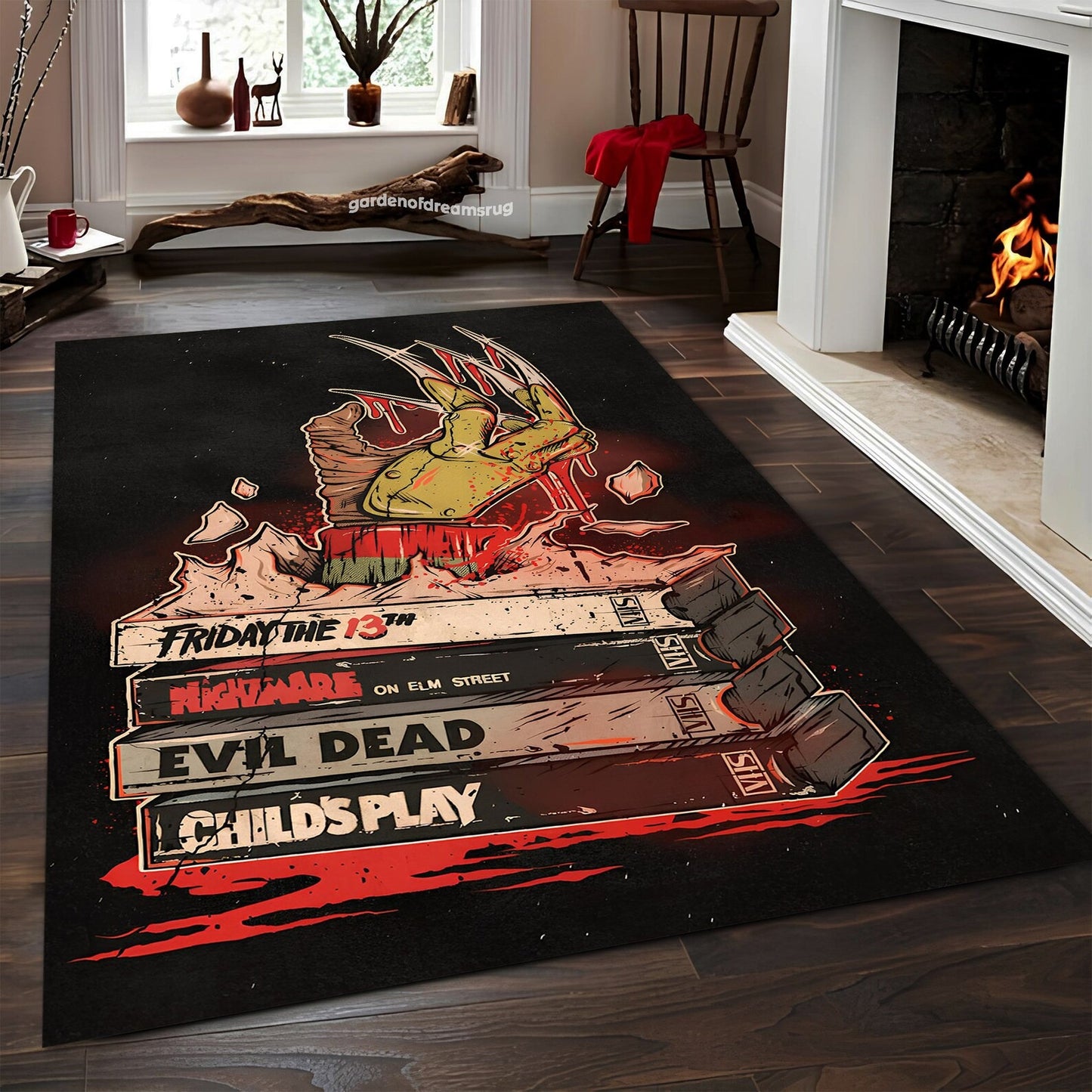 Retro Halloween Vibes Area Rug