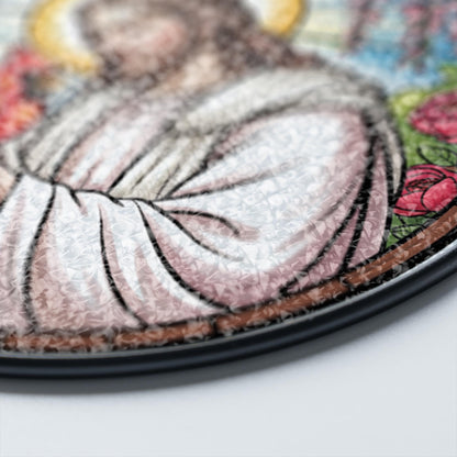 Jesus With Cardinals Stained Glass Suncatcher