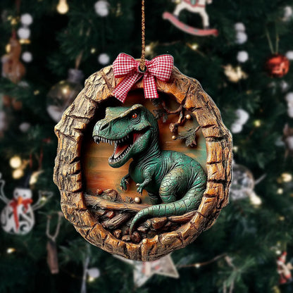 Cute Dinosaur Wood Ornament
