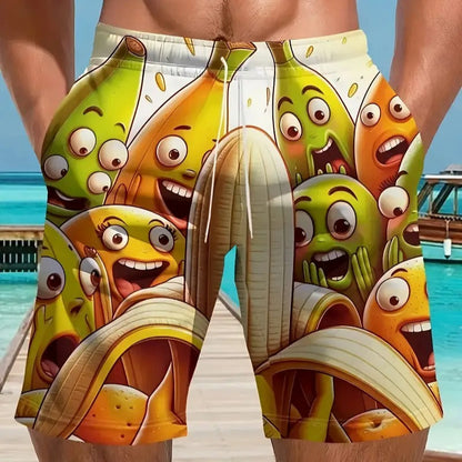 Cartoon Banana Beach Short Quick Dry