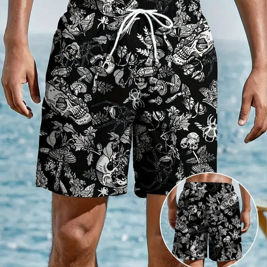 Skulls Floral Beach Short Quick Dry