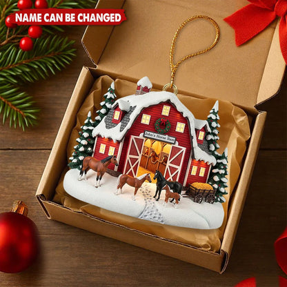 Farm Style - Personalized Christmas Acrylic Ornament, Gifts for Horse