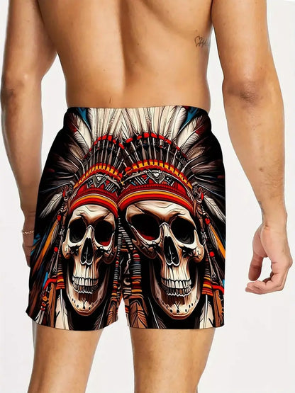 Skull Feather - Beach Short Quick Dry