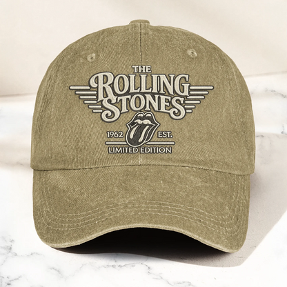 The Rolling Stones Tongue Logo Est 1962 Denim Cap – Retro Vintage Dad Cap Gift For Dad