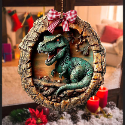 Cute Dinosaur Wood Ornament