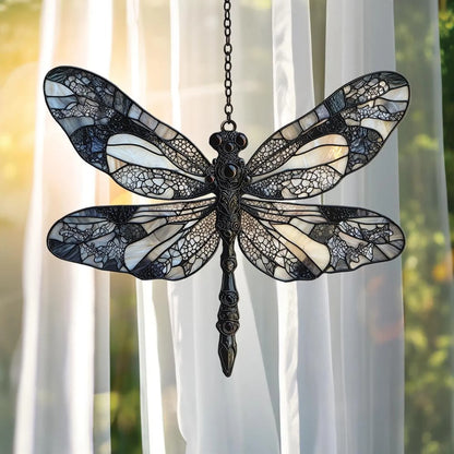 Iridescent Dragonfly Faux Acrylic Window, Acrylic Window Hanging
