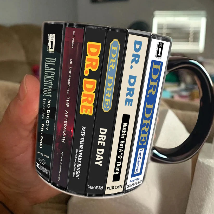 Dr. Dre Albums Cassette Collection Retro Accent Mug