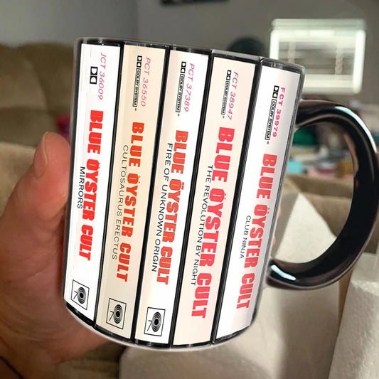 Blue Oyster Cult Albums Cassette Collection Retro Accent Mug