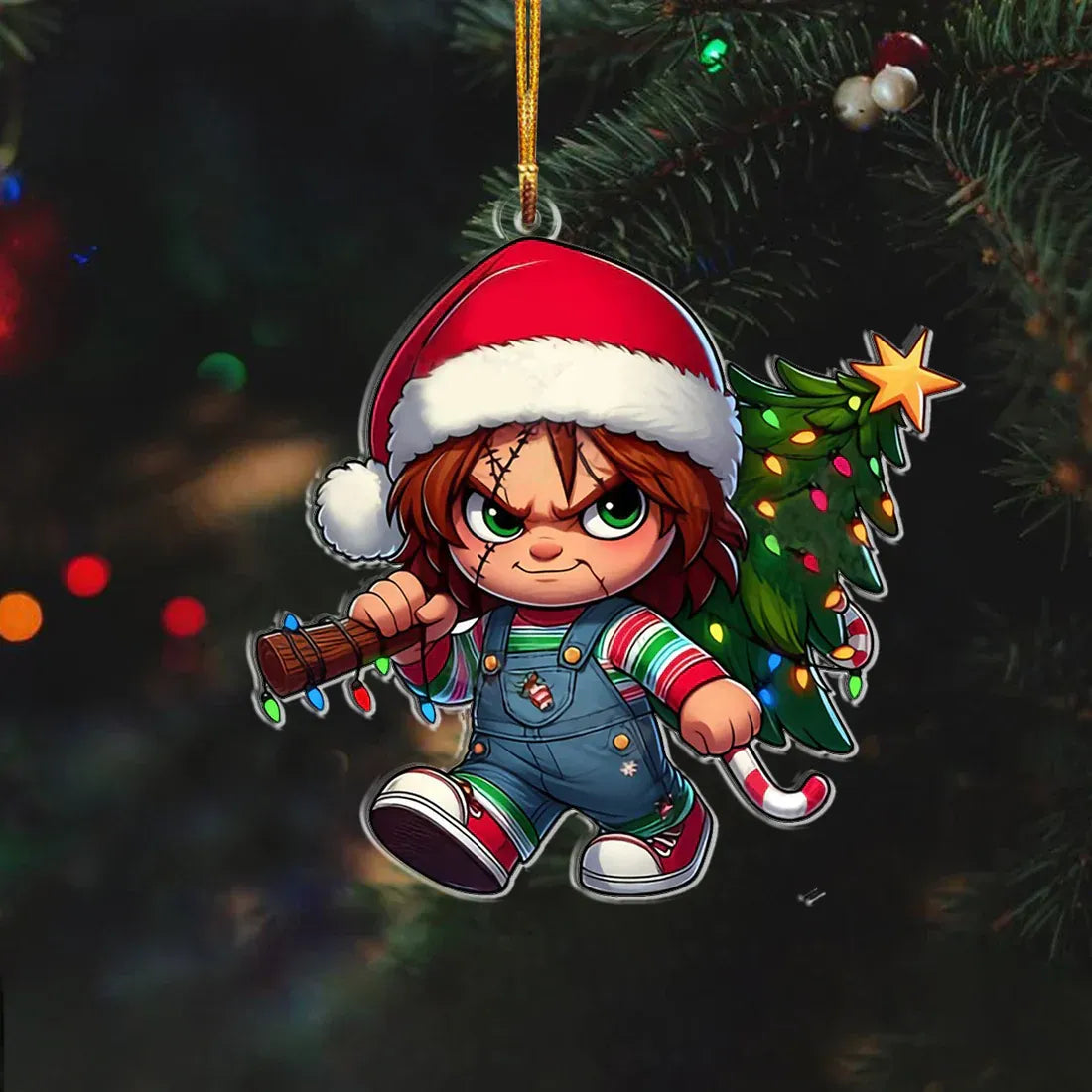 Funny Christmas Horror Christmas Ornament