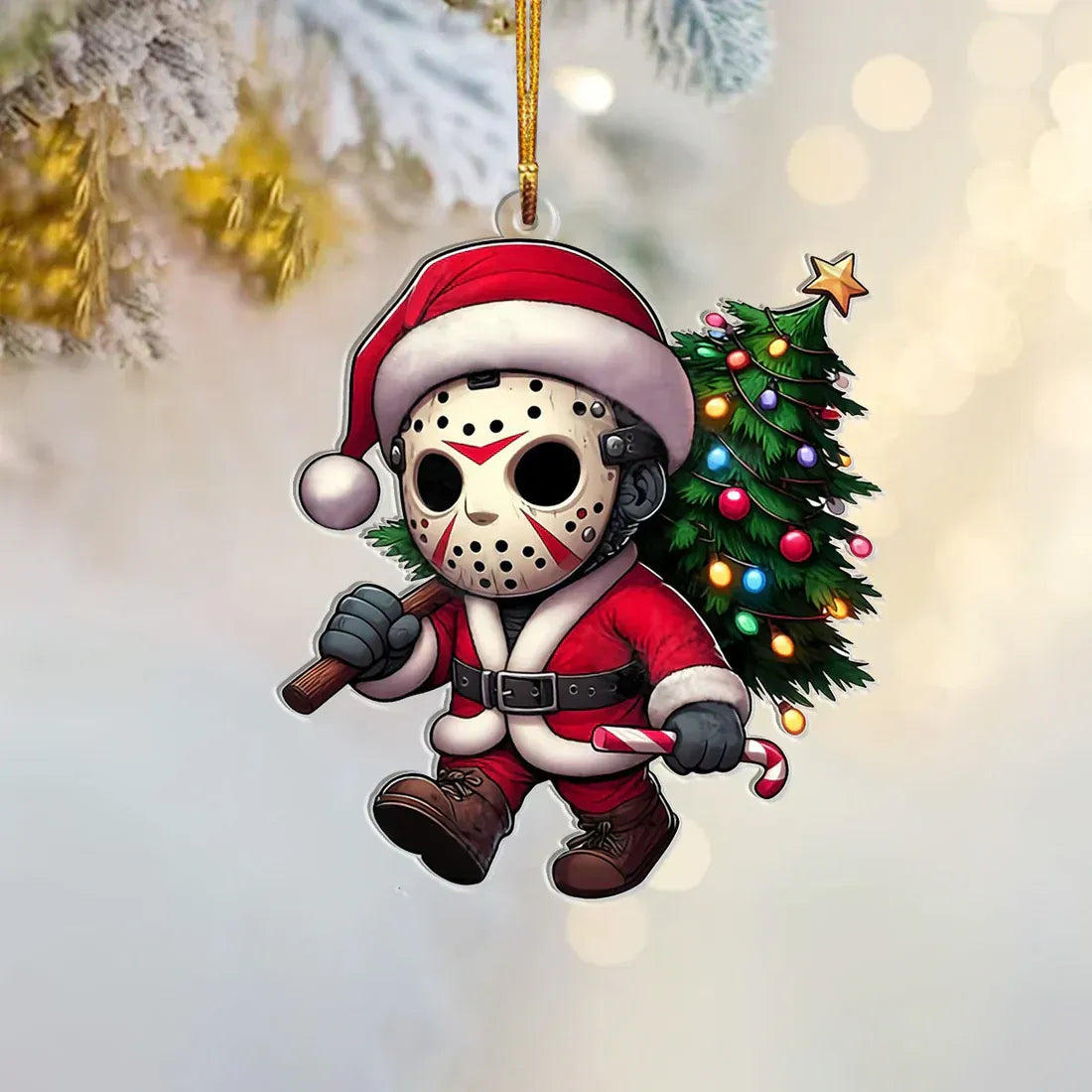 Funny Christmas Horror Christmas Ornament
