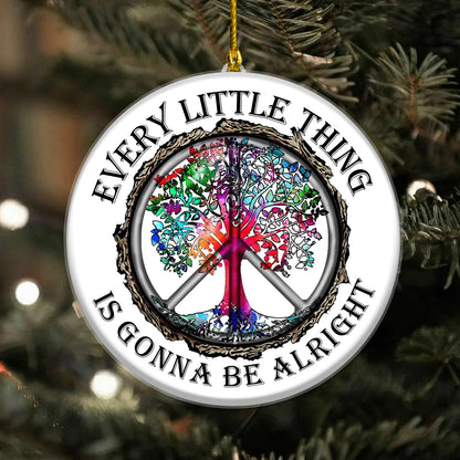 Growing Old Together - Couple Personalized Ceramic Circle Ornament