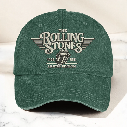 The Rolling Stones Tongue Logo Est 1962 Denim Cap – Retro Vintage Dad Cap Gift For Dad