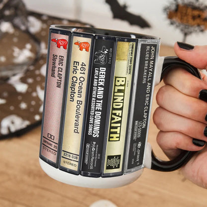 Eric Clapton Albums Cassette Retro Collection Accent Mug