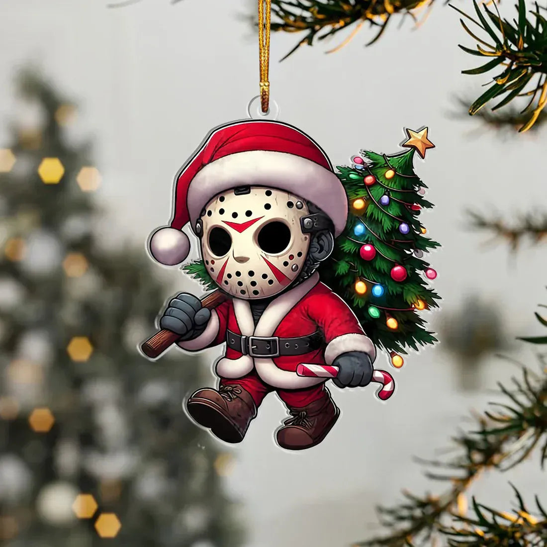Funny Christmas Horror Christmas Ornament