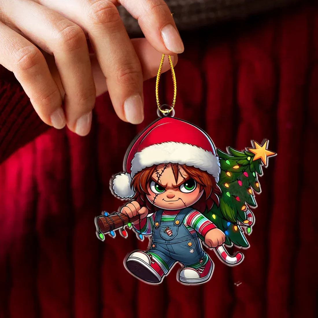 Funny Christmas Horror Christmas Ornament