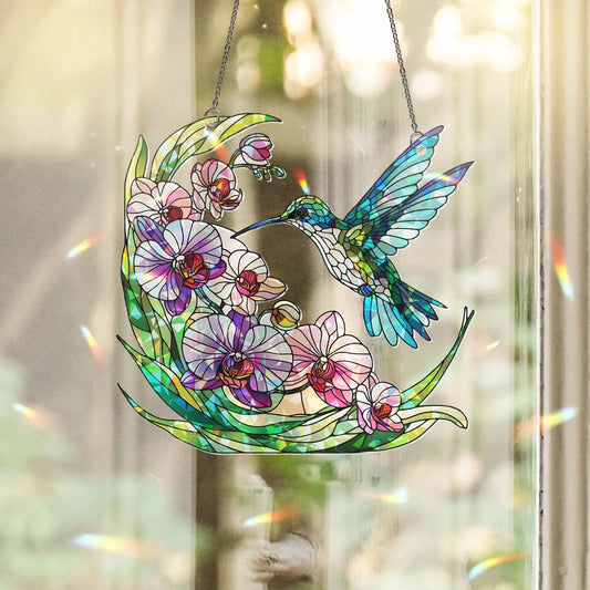 Hummingbird Holographic Acrylic Suncatcher