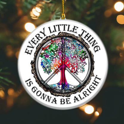 Growing Old Together - Couple Personalized Ceramic Circle Ornament