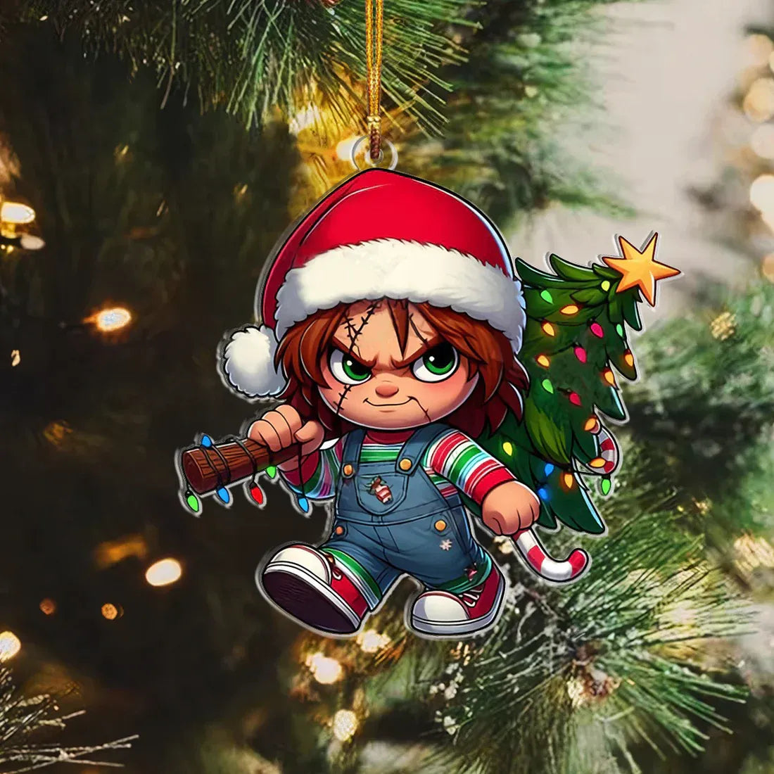 Funny Christmas Horror Christmas Ornament