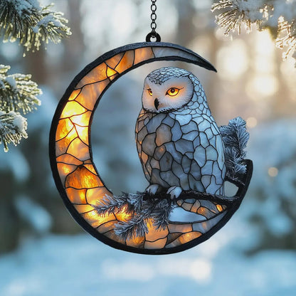 Snowy Owl Window Hanging , Acrylic Window Hanging