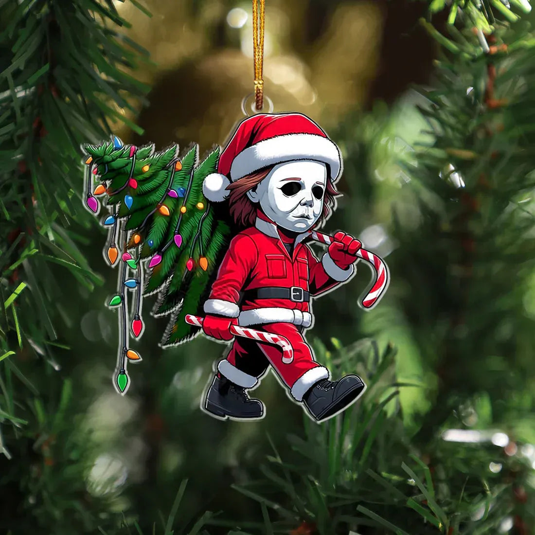 Funny Christmas Horror Christmas Ornament