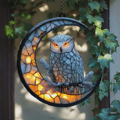 Snowy Owl Window Hanging , Acrylic Window Hanging