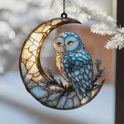 Snowy Owl Window Hanging , Acrylic Window Hanging