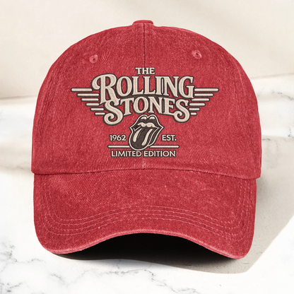 The Rolling Stones Tongue Logo Est 1962 Denim Cap – Retro Vintage Dad Cap Gift For Dad