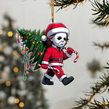 Funny Christmas Horror Christmas Ornament