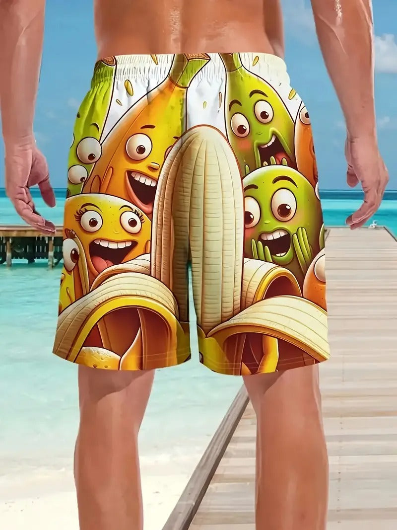Cartoon Banana Beach Short Quick Dry