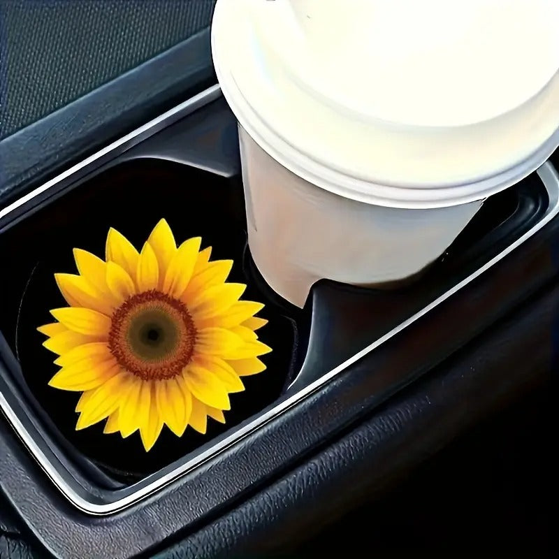 Bright Bloom Sunflower Car Coaster