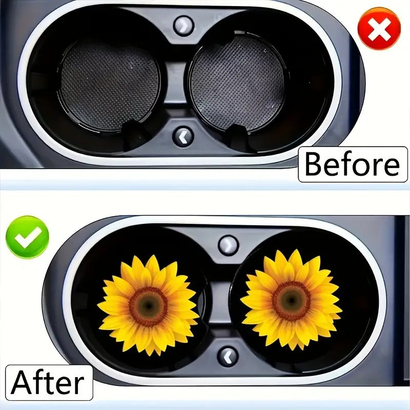 Bright Bloom Sunflower Car Coaster
