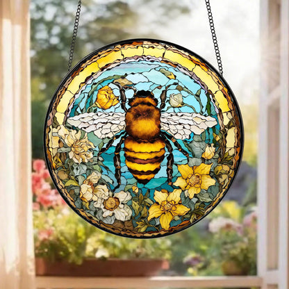 Bee Stained Glass Suncatcher