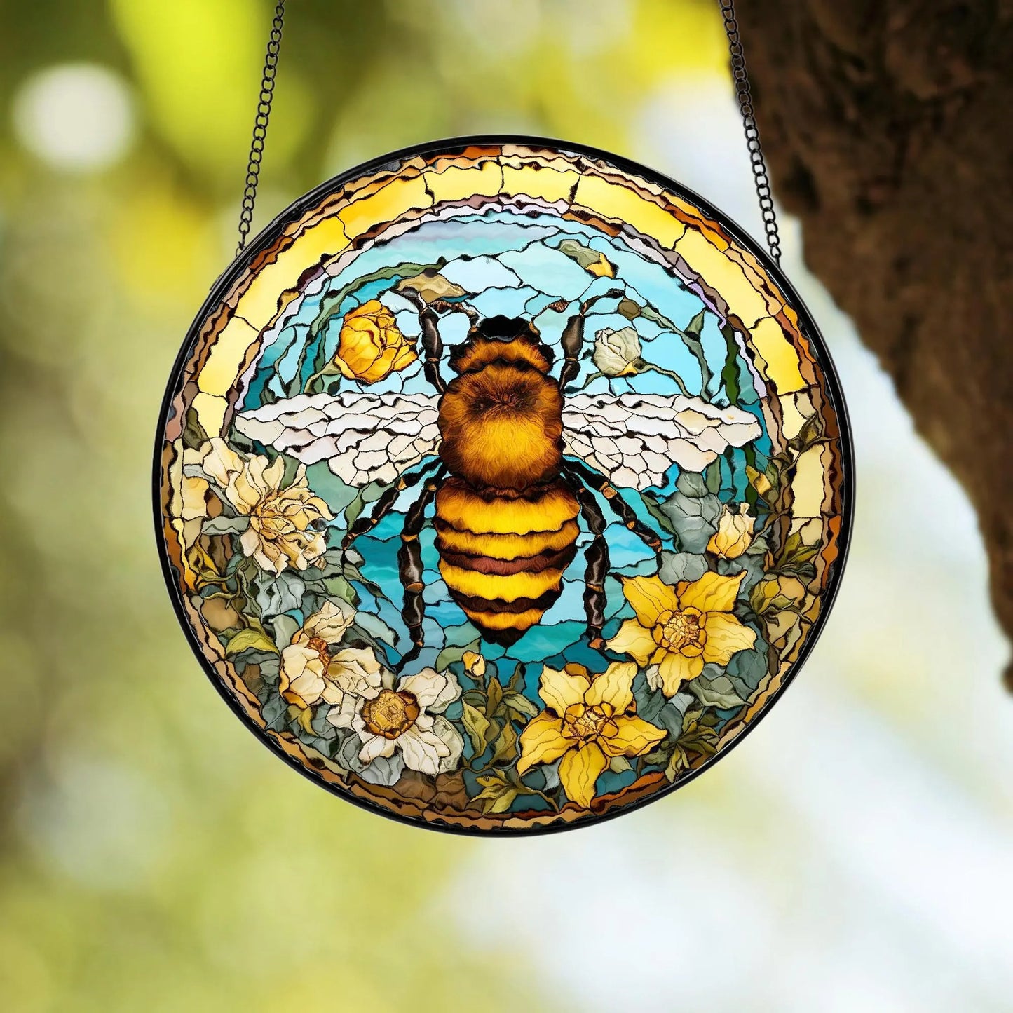 Bee Stained Glass Suncatcher