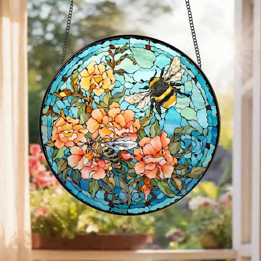 Bee Stained Glass Suncatcher