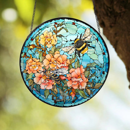Bee Stained Glass Suncatcher