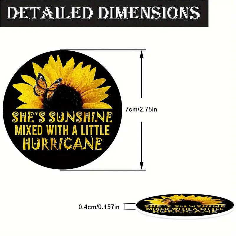 Strong & Beautiful Sunflower Car Coaster