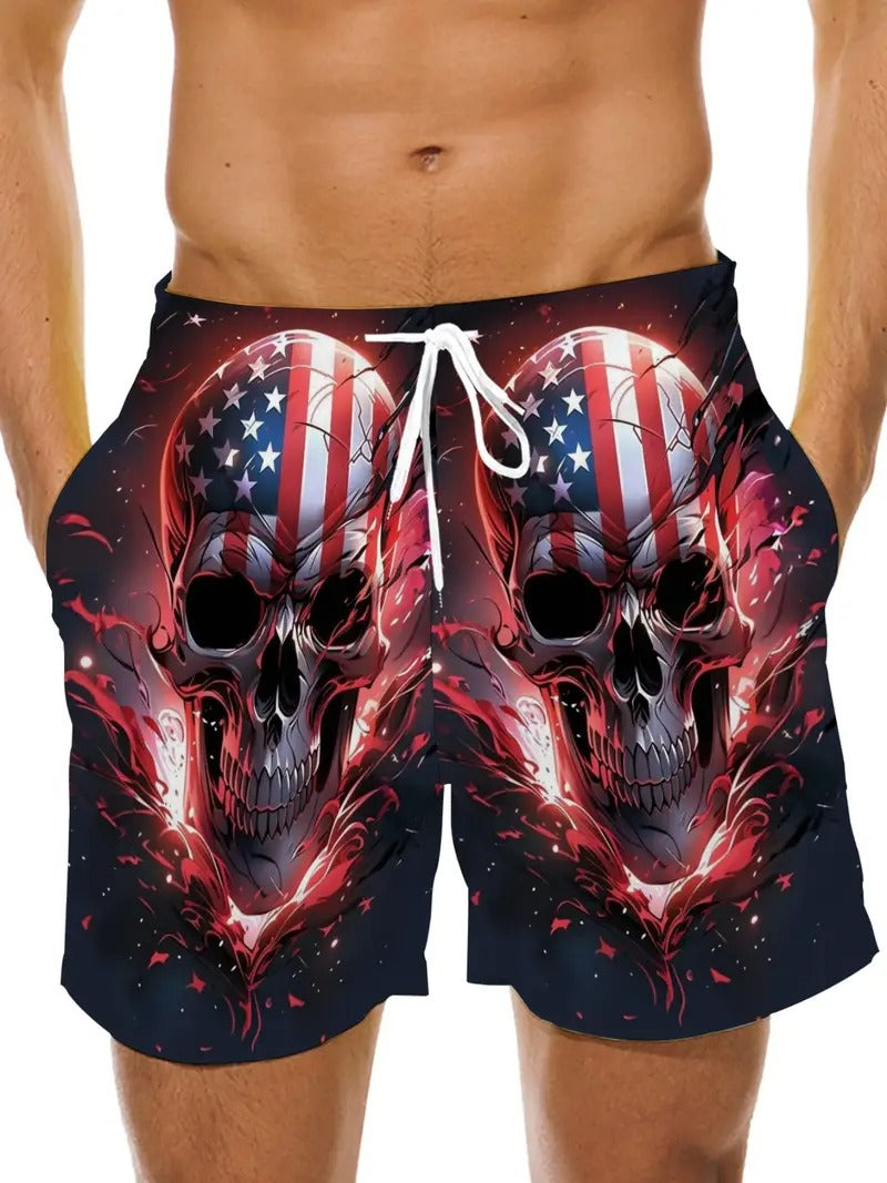 Skull Flag - Beach Short Quick Dry