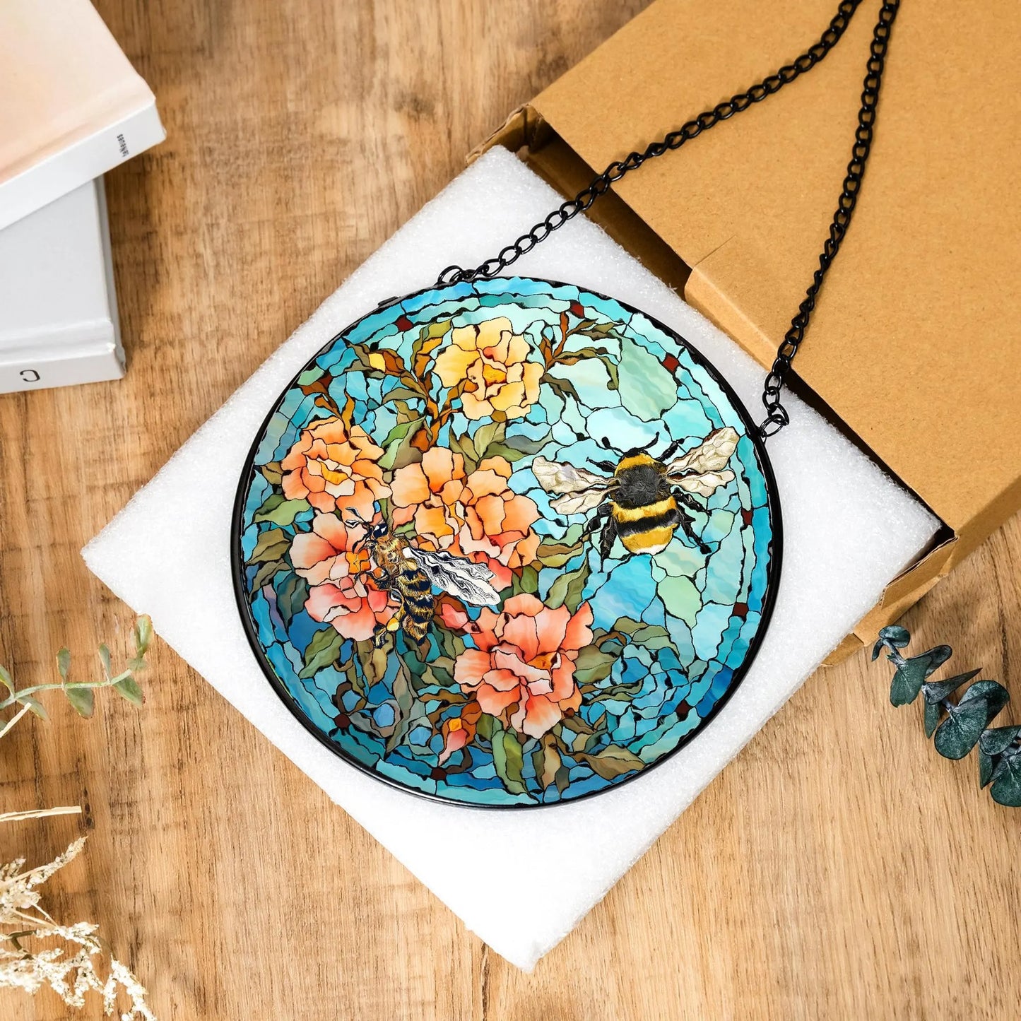 Bee Stained Glass Suncatcher