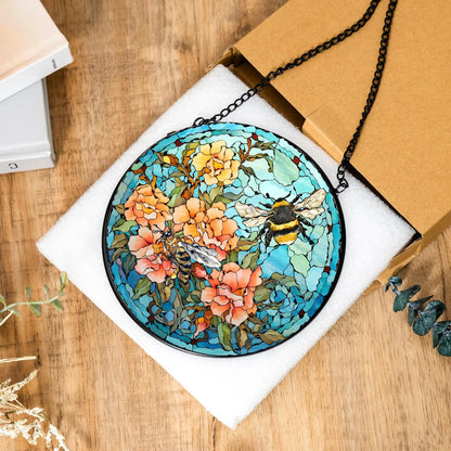 Bee Stained Glass Suncatcher