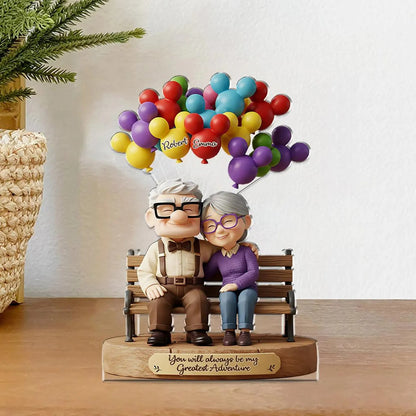 Personalized Custom Shaped Old Couple Acrylic Plaque