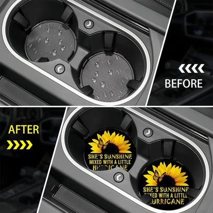 Strong & Beautiful Sunflower Car Coaster