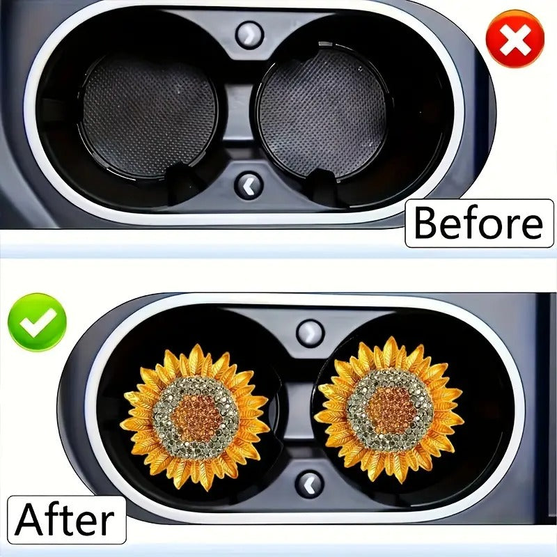 Beautify Sunflower Car Coaster