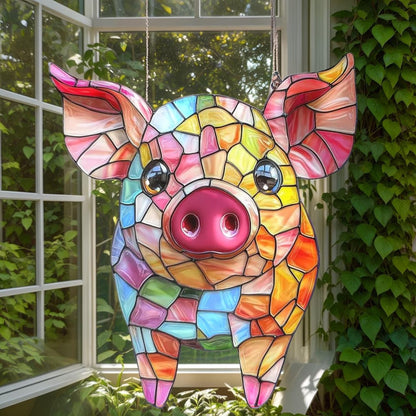 Colorful Pig Acrylic Window, Acrylic Window Hanging